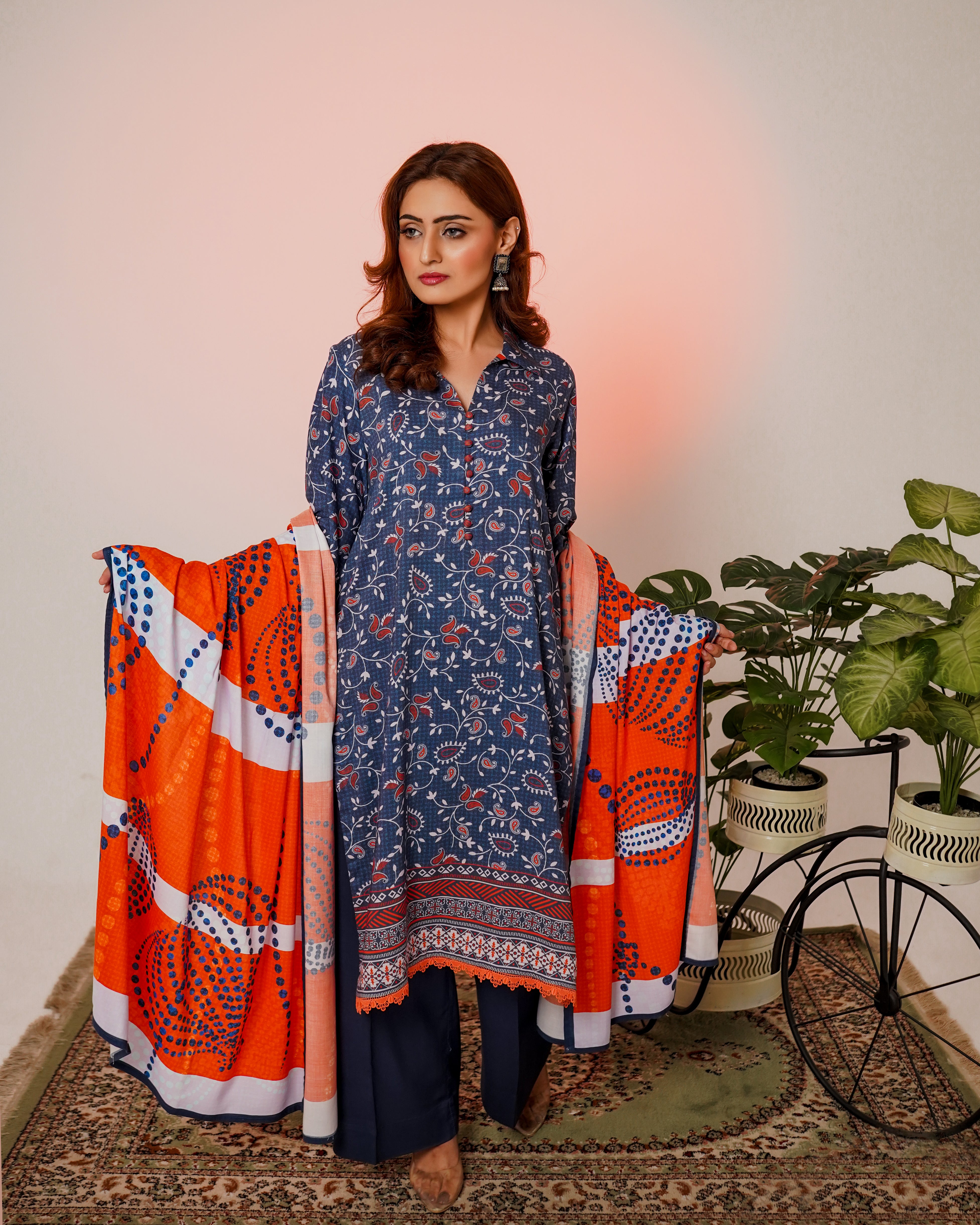 3 Piece Unstitched Linen Suit