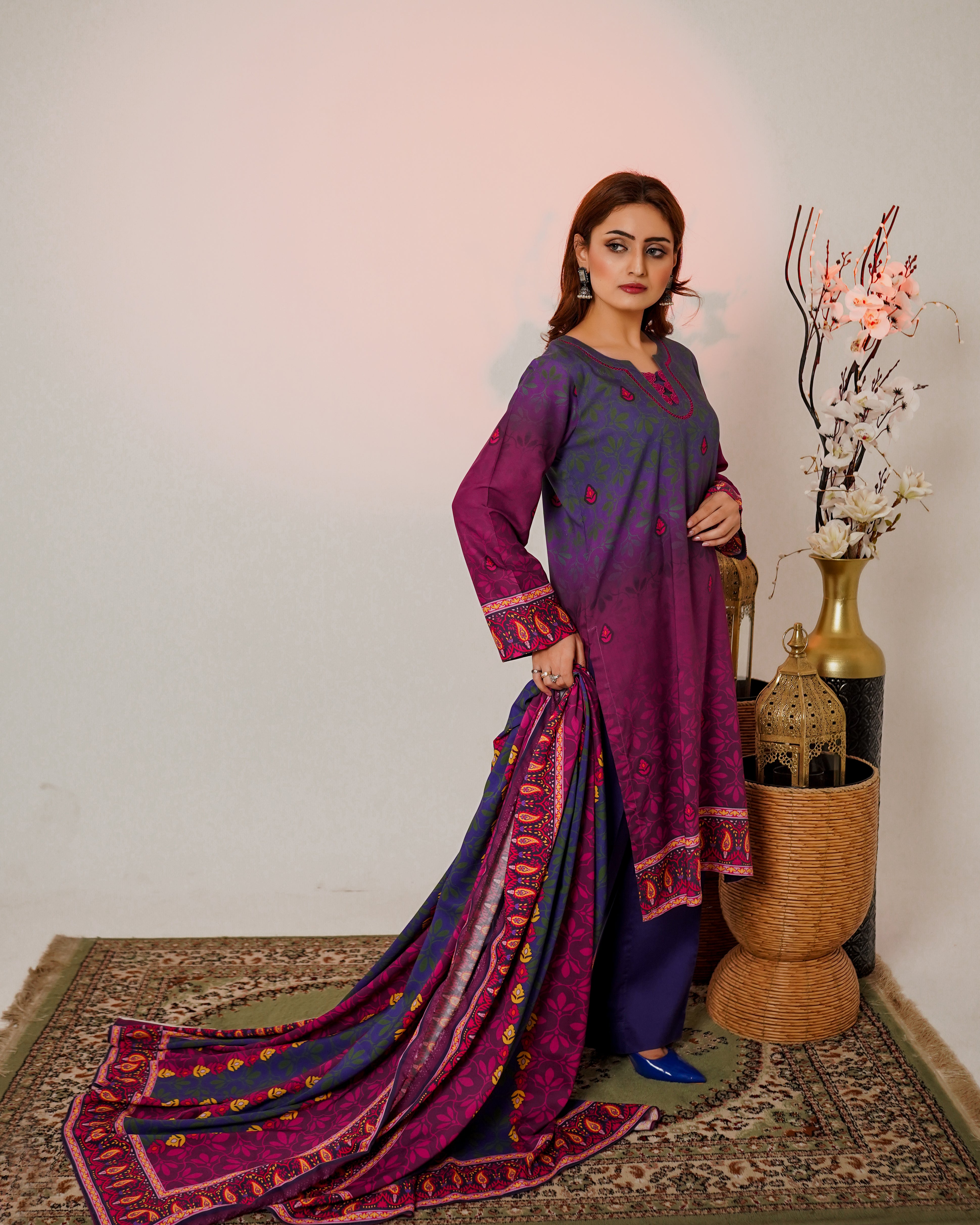 3 Piece Unstitched Linen Suit