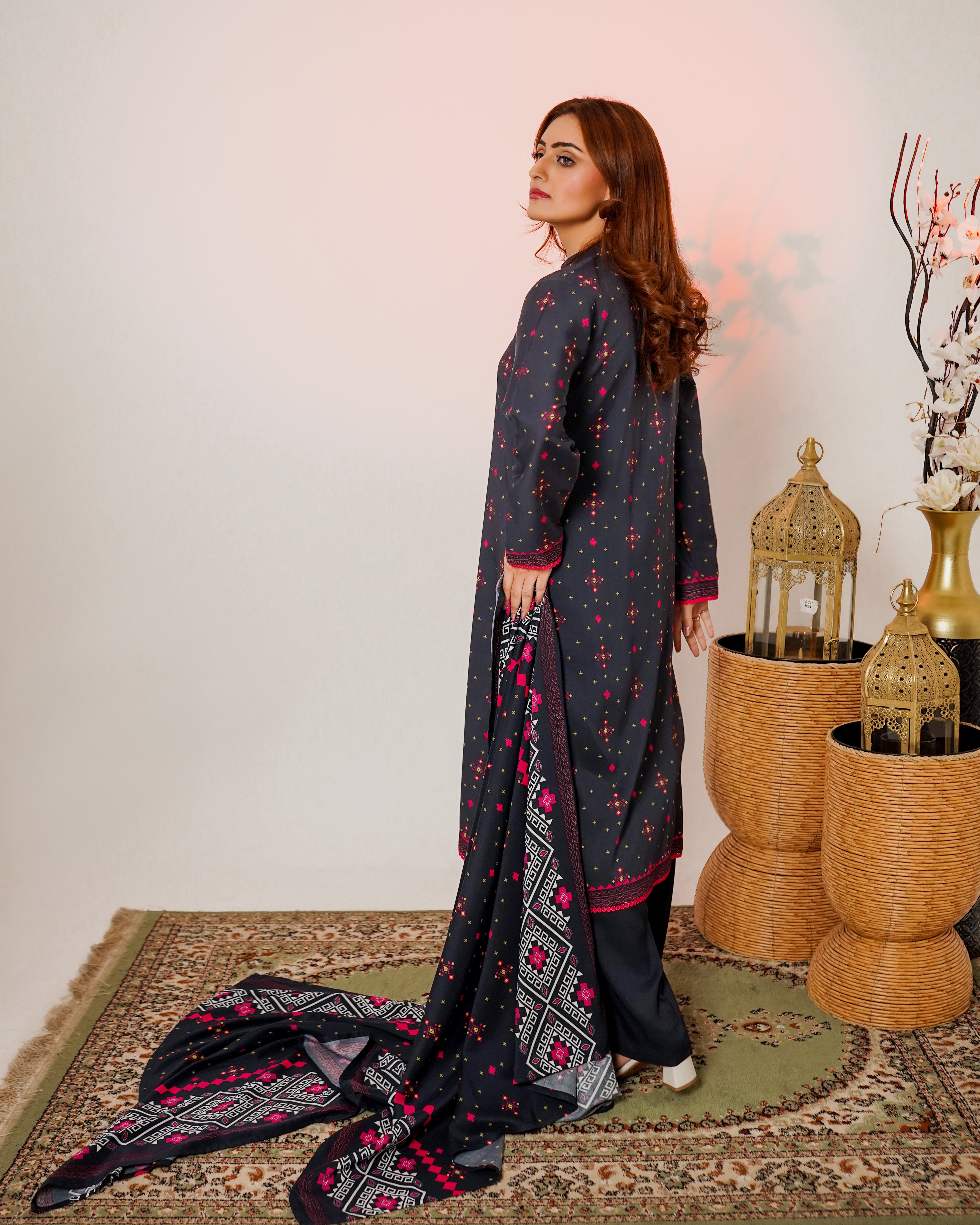 3 Piece Unstitched Linen Suit