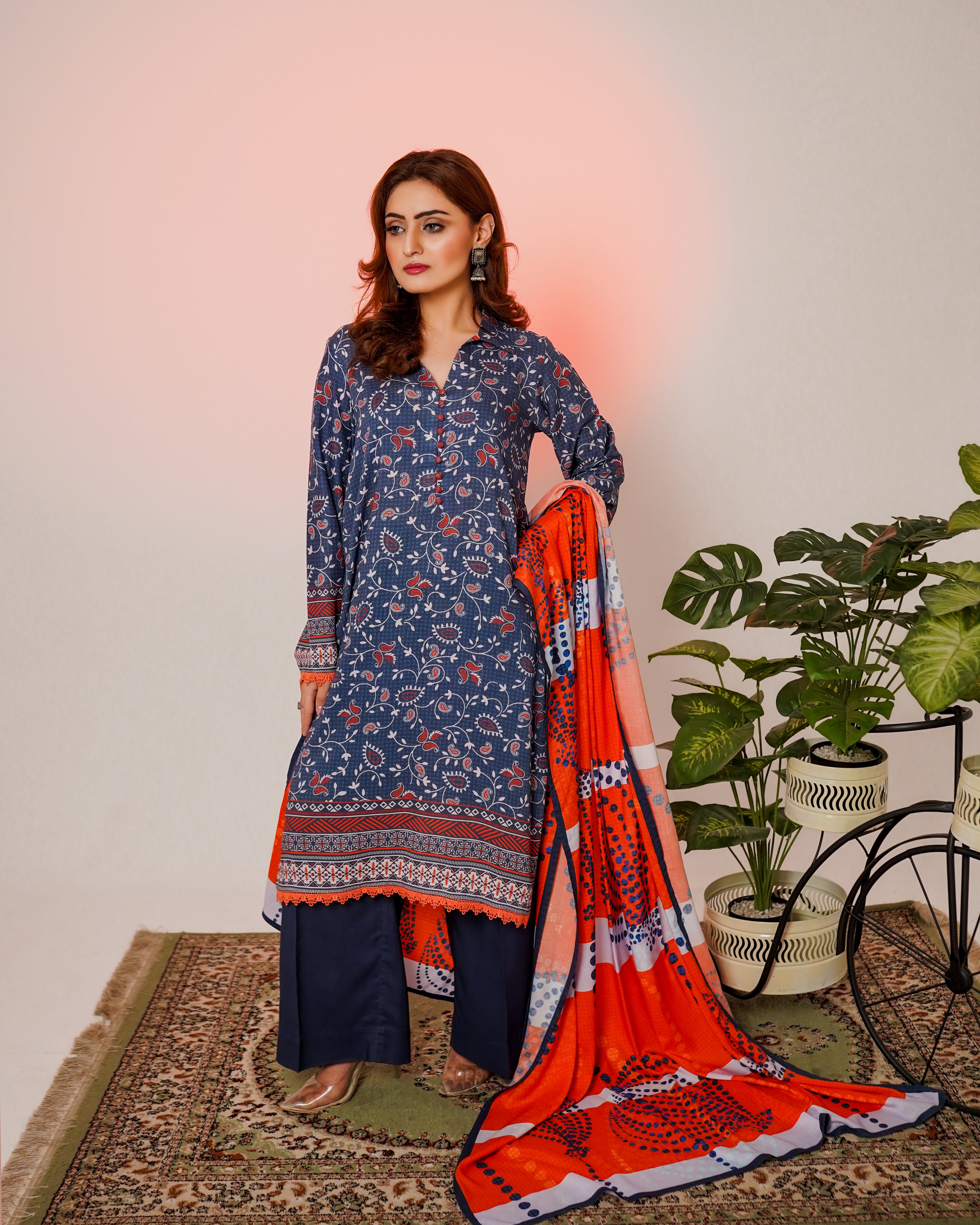 3 Piece Unstitched Linen Suit