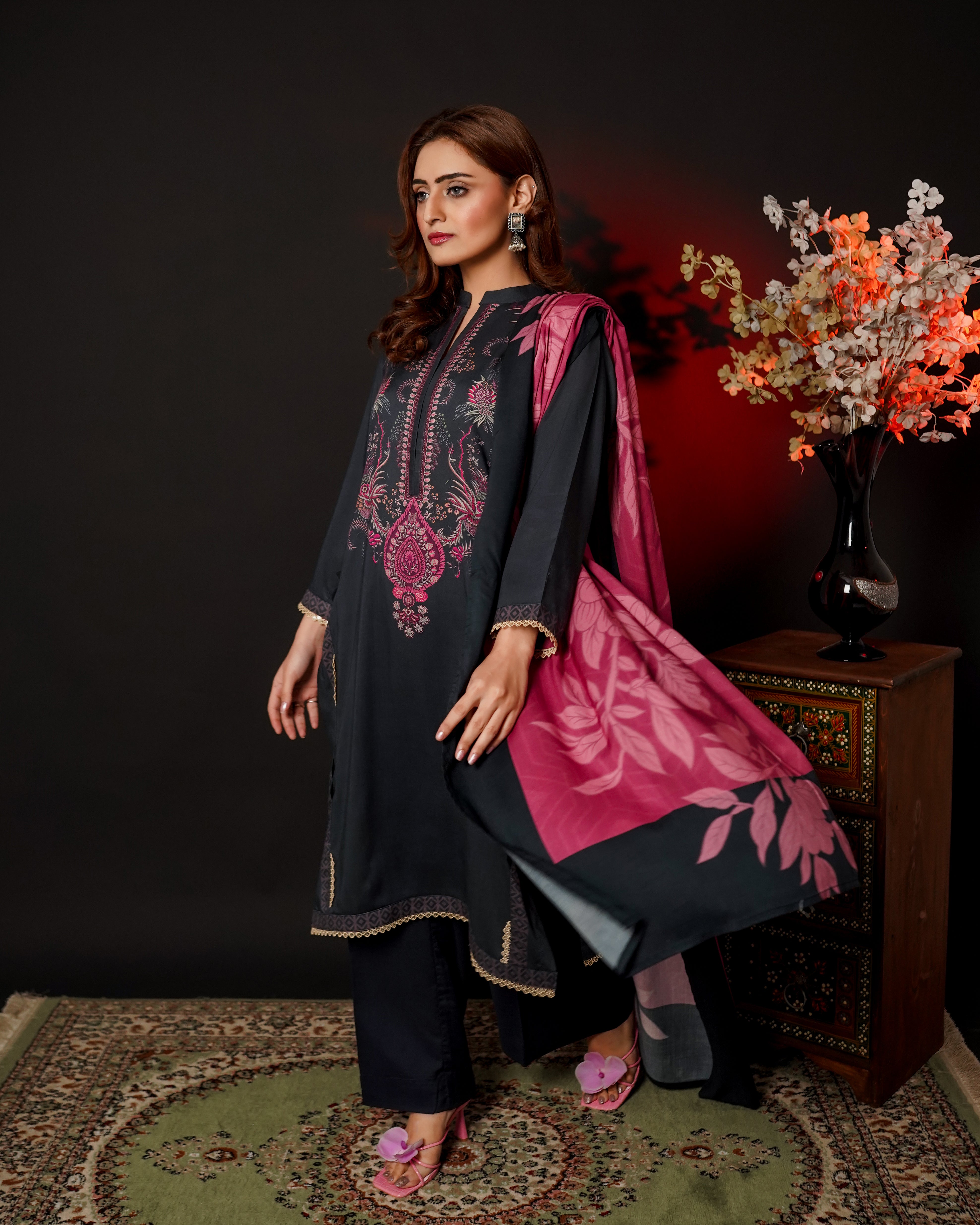 3 Piece Unstitched Linen Suit