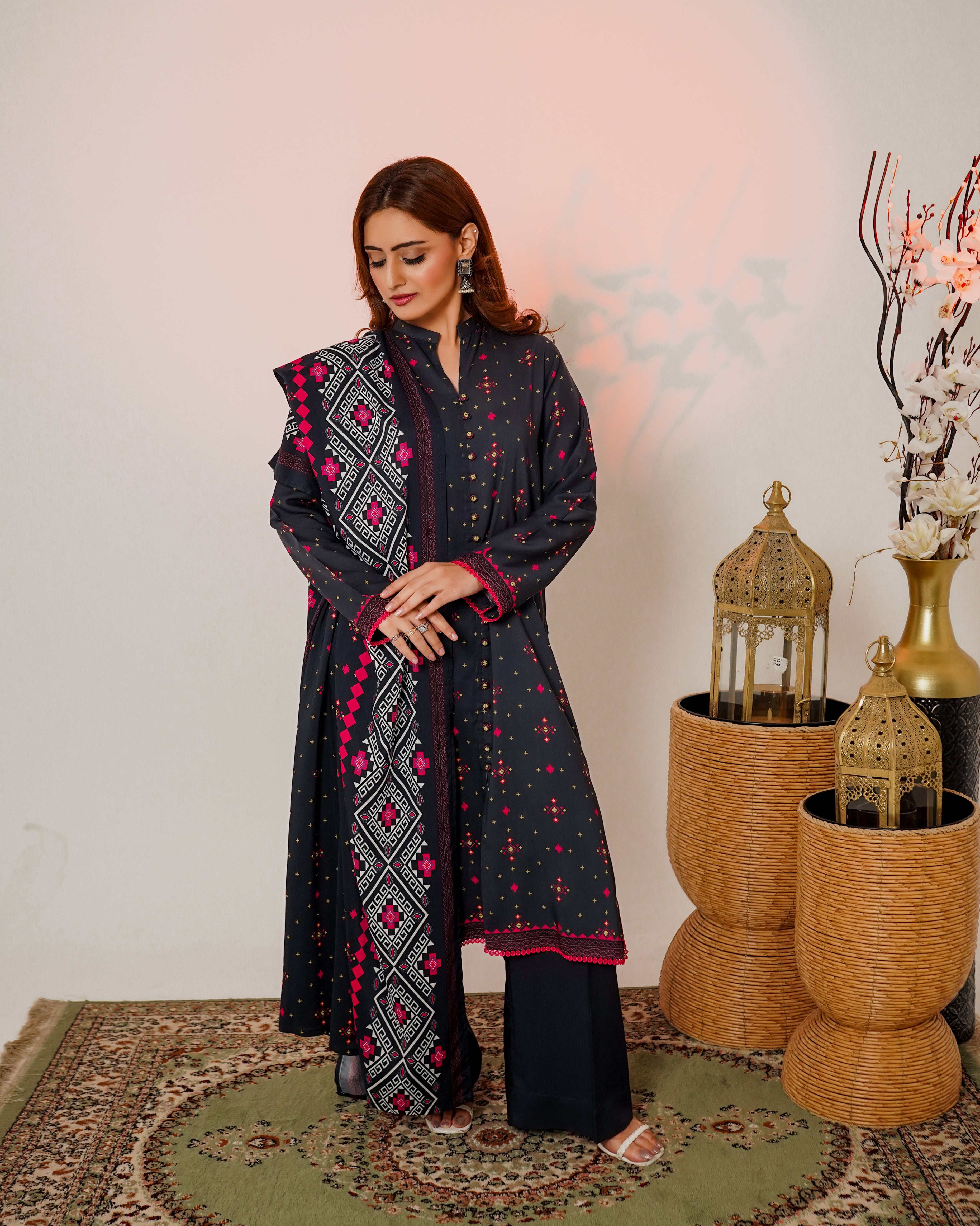 3 Piece Unstitched Linen Suit