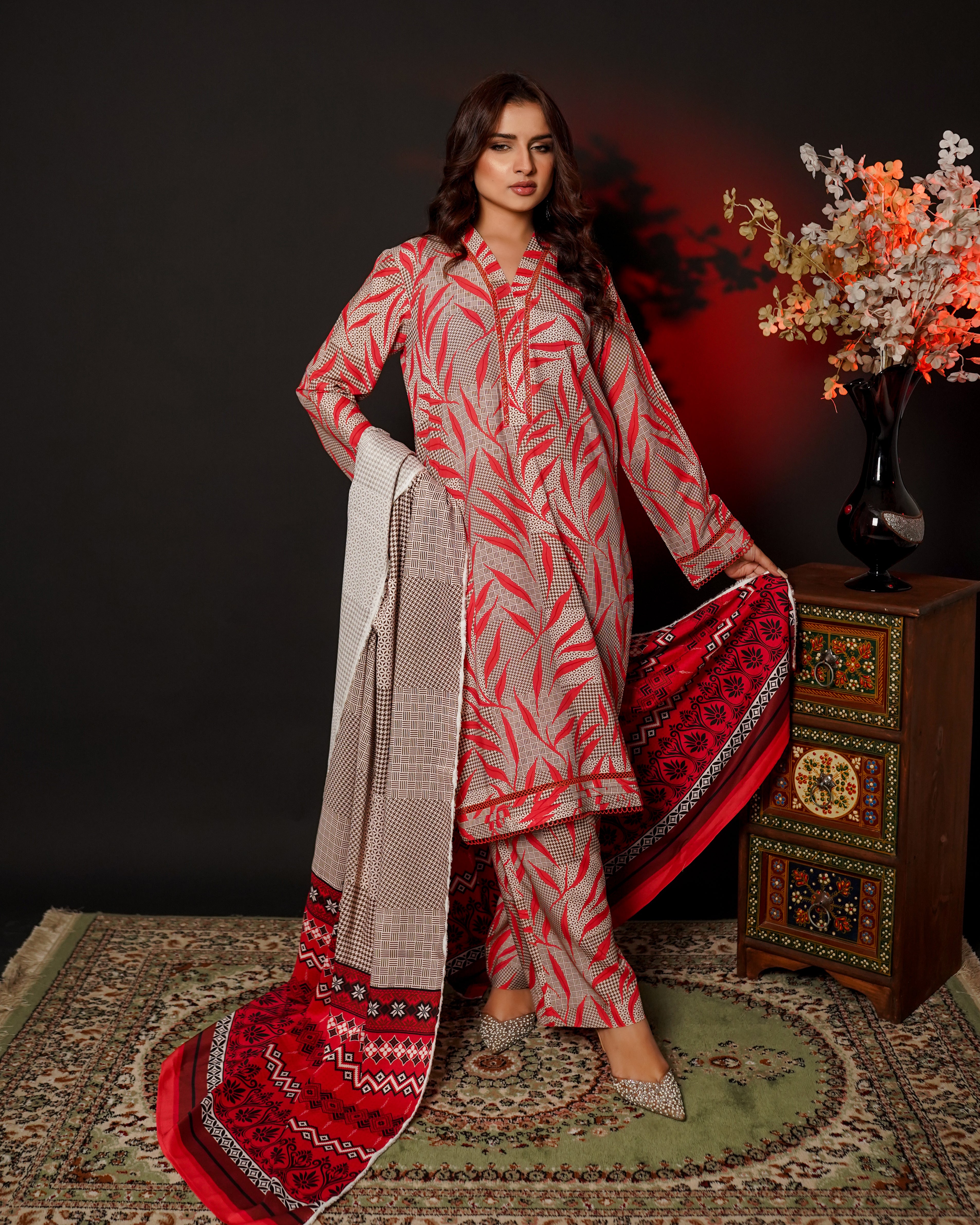 3 Piece Unstitched Linen Suit