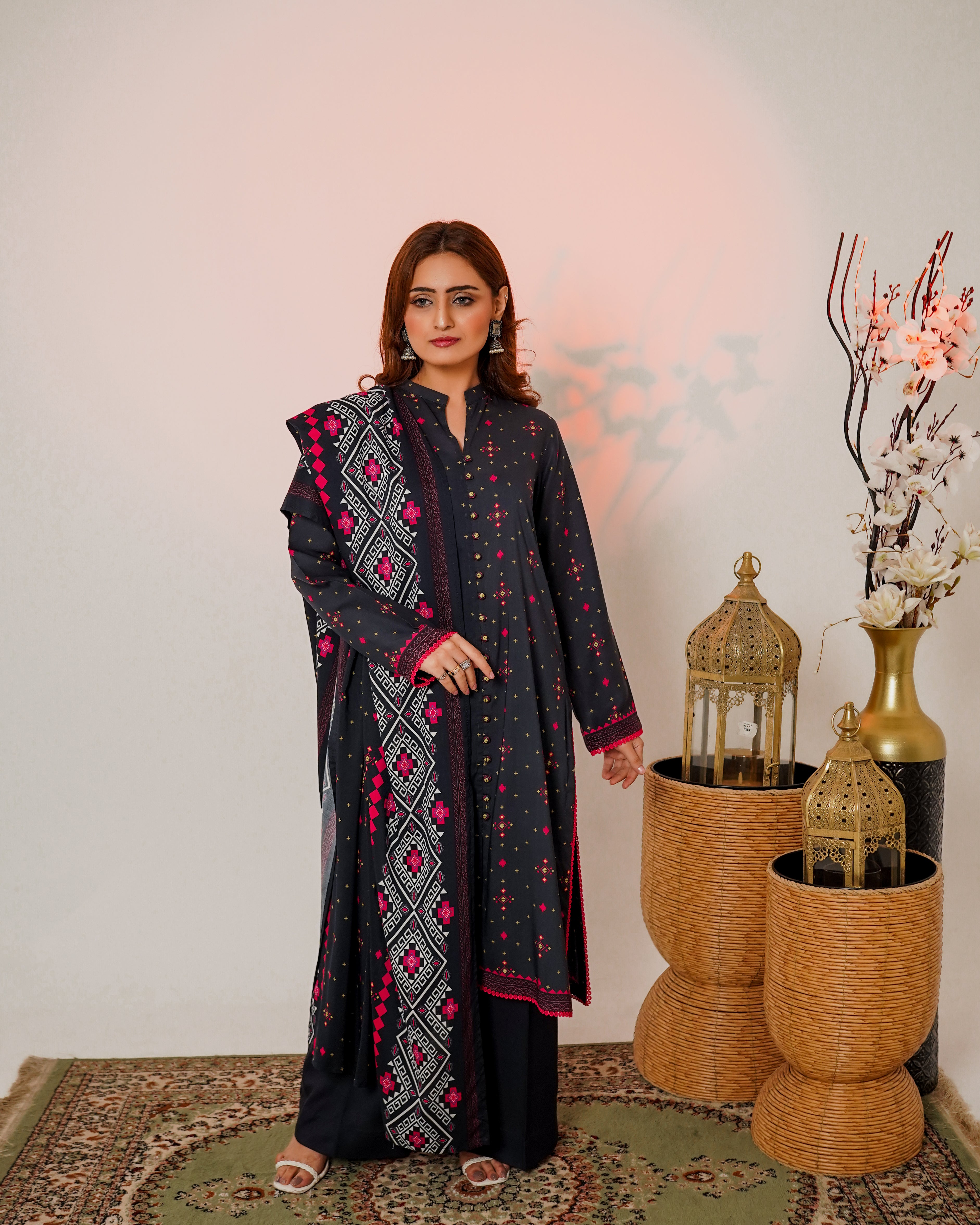 3 Piece Unstitched Linen Suit