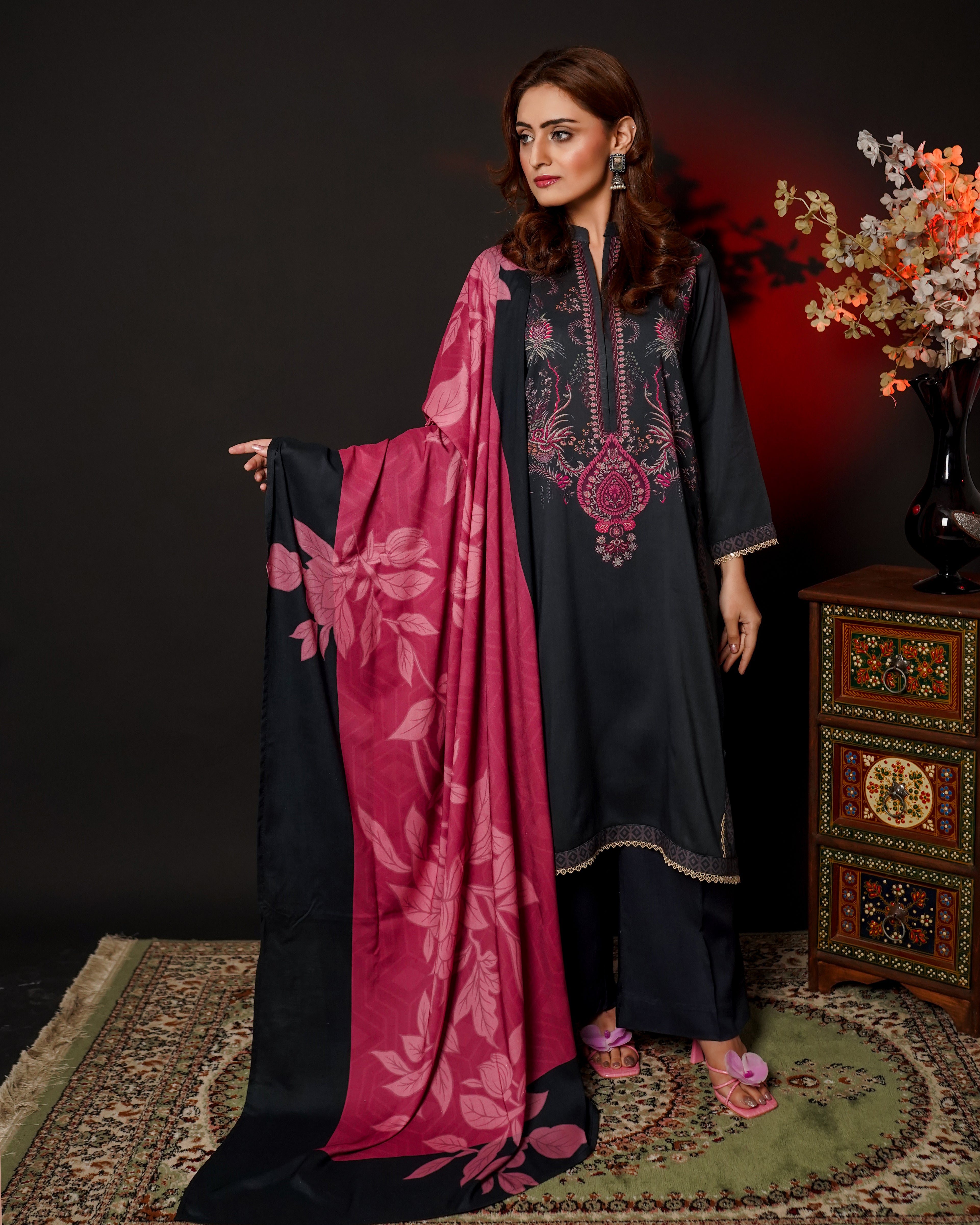 3 Piece Unstitched Linen Suit