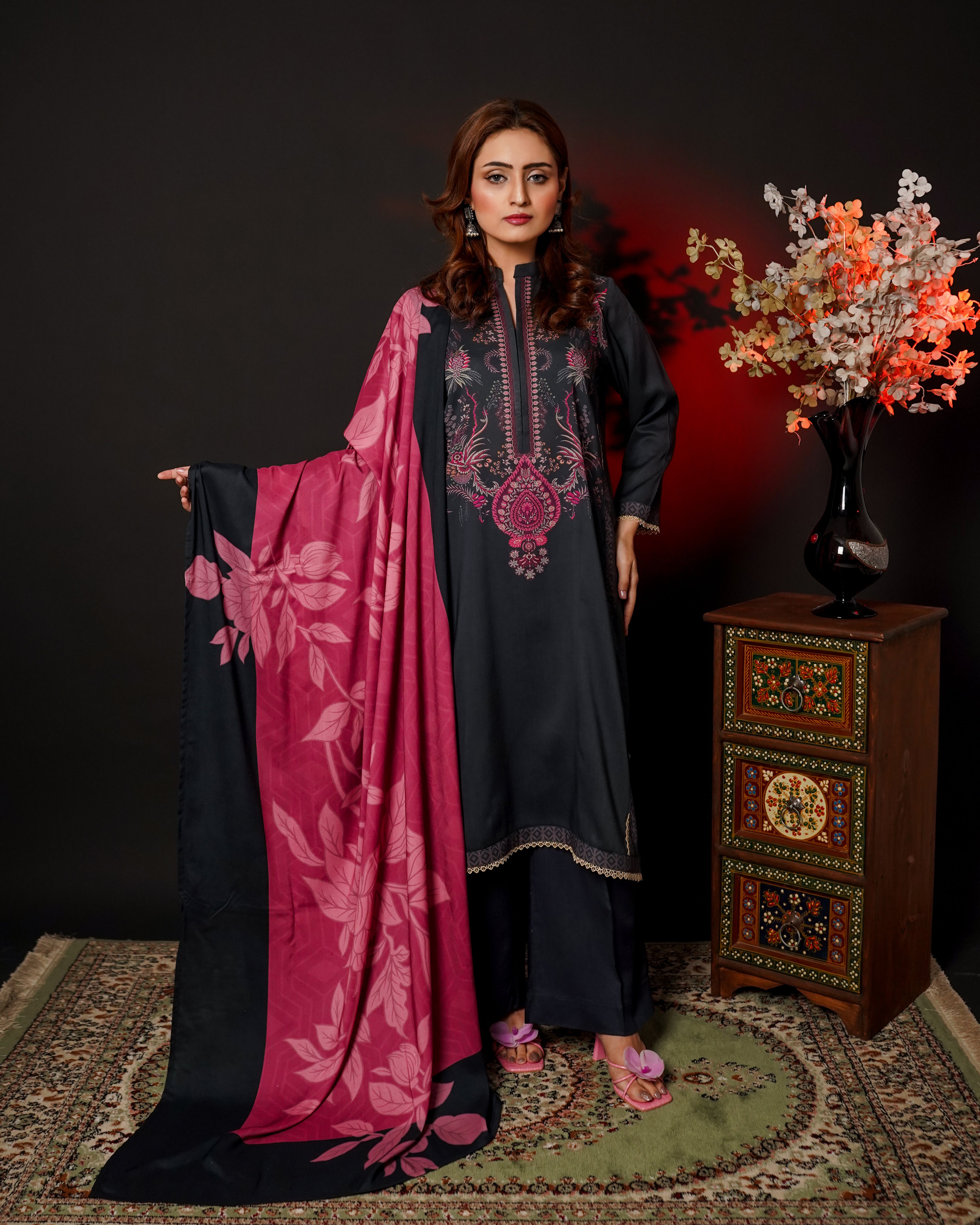 3 Piece Unstitched Linen Suit