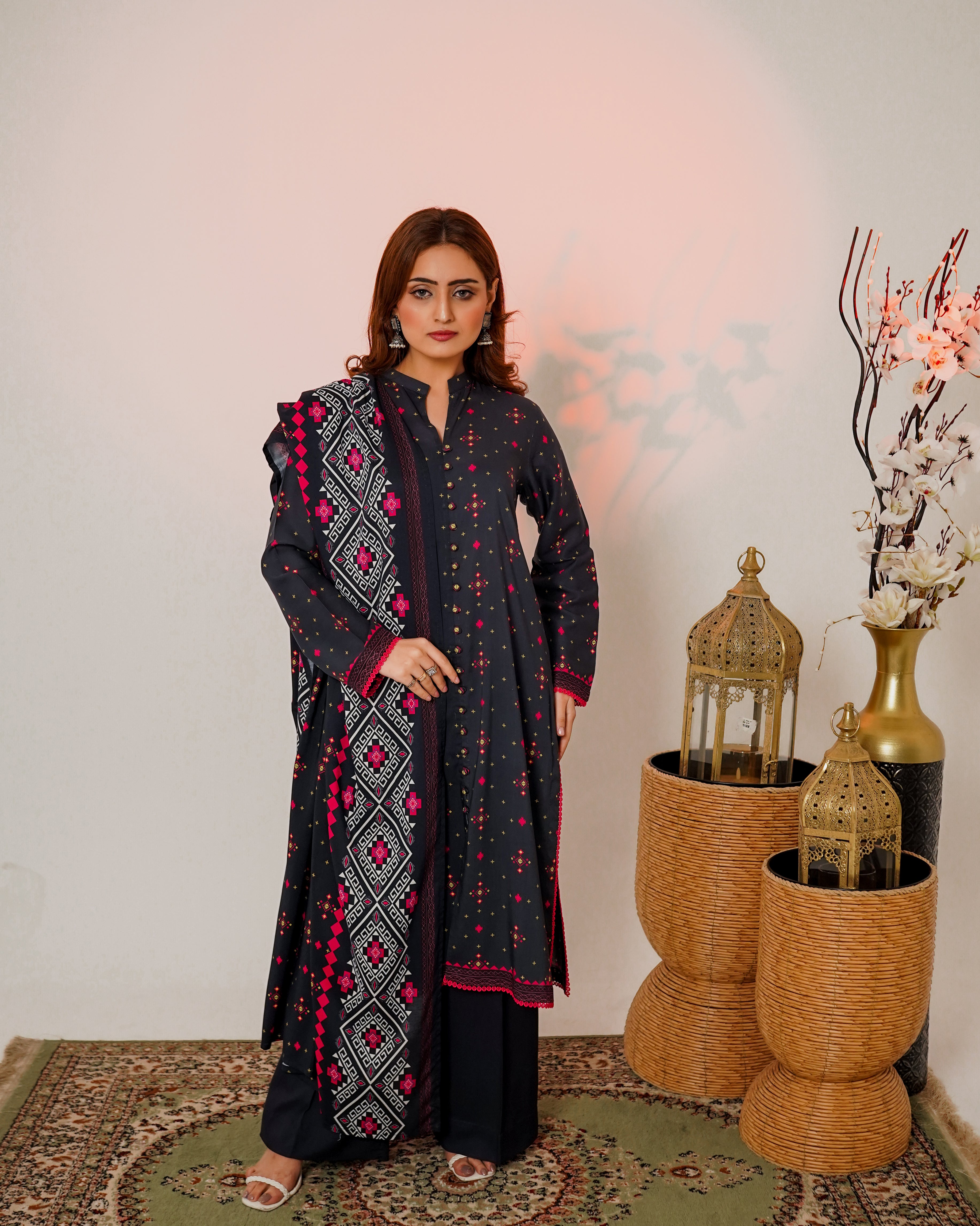 3 Piece Unstitched Linen Suit