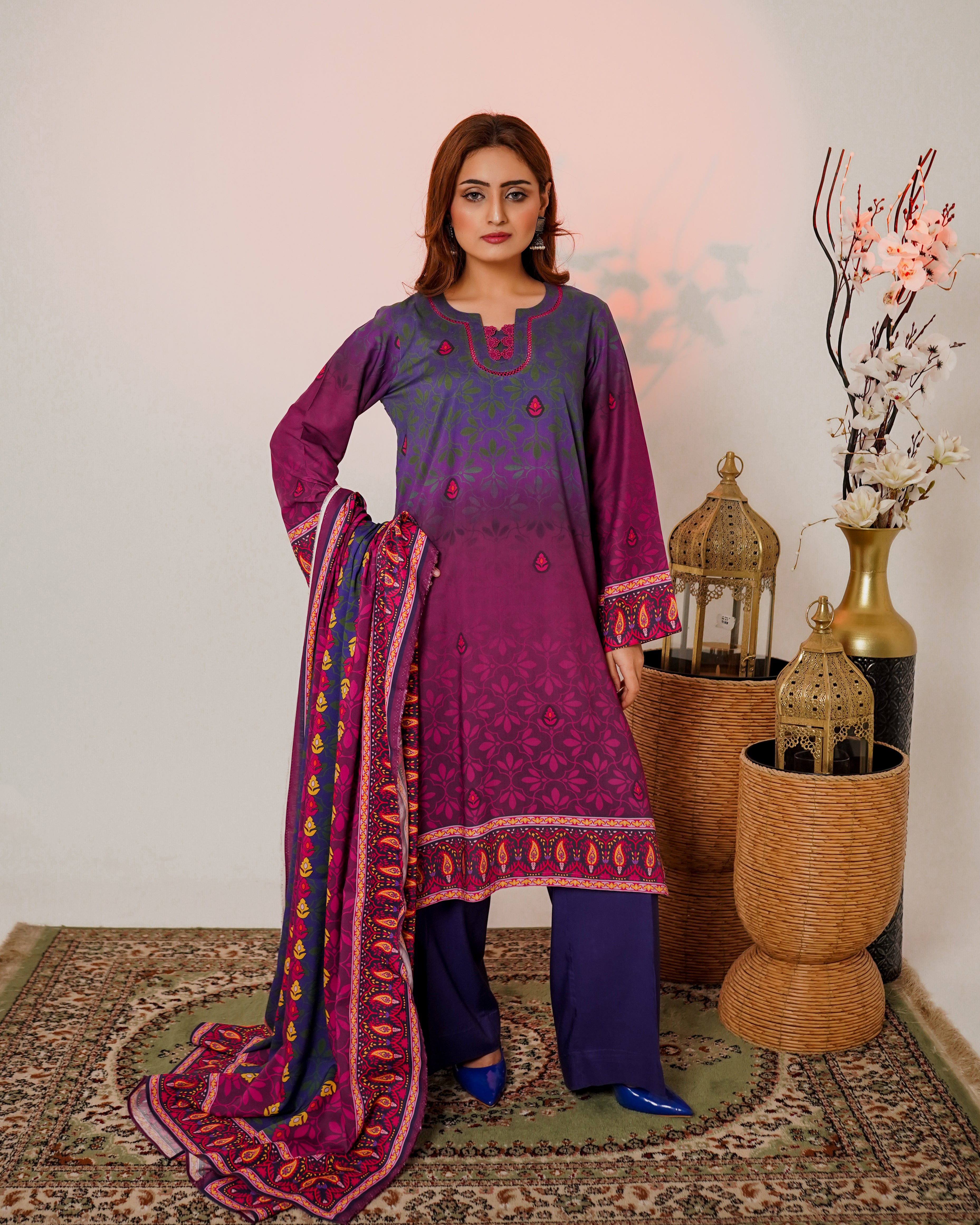 3 Piece Unstitched Linen Suit