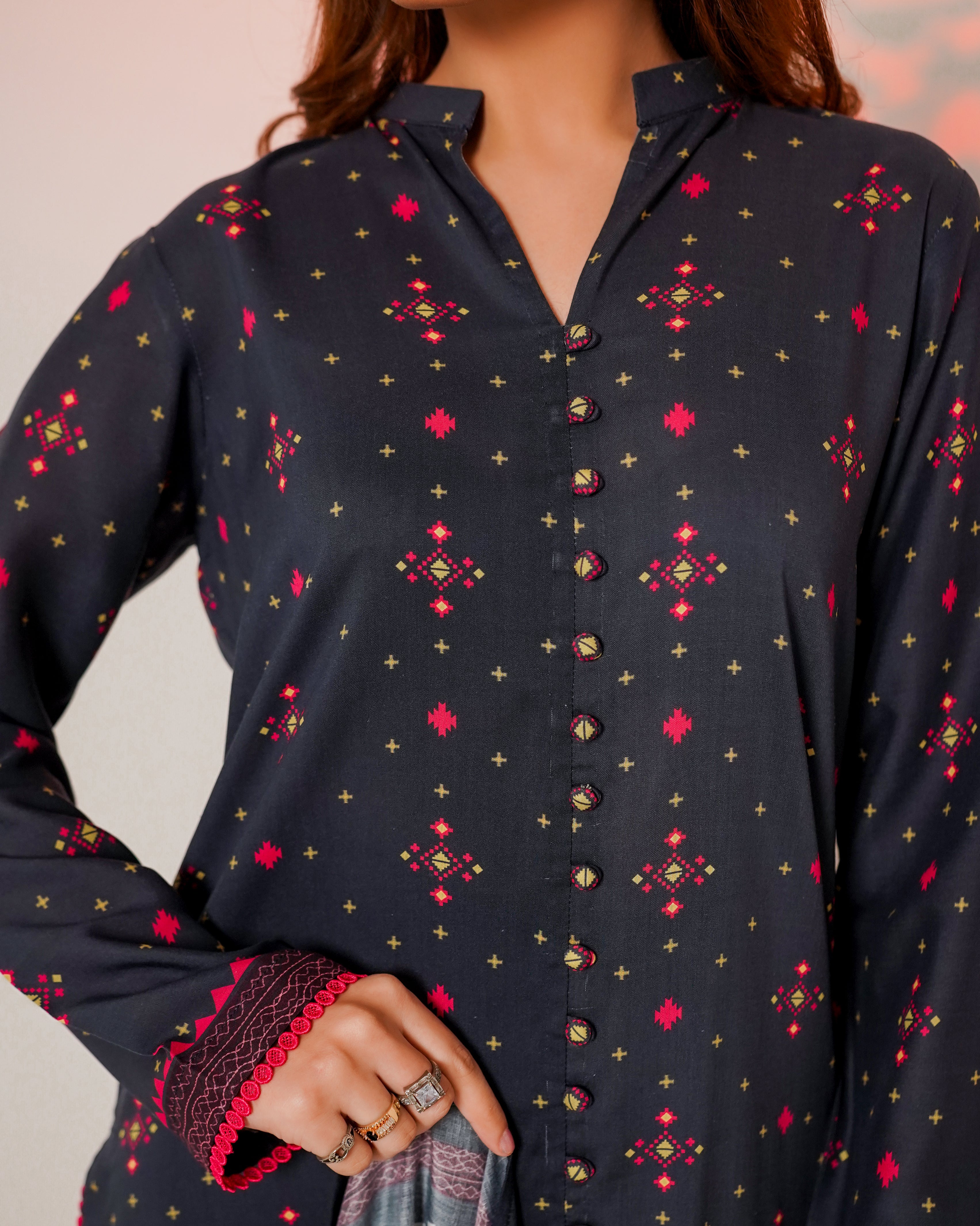 3 Piece Unstitched Linen Suit