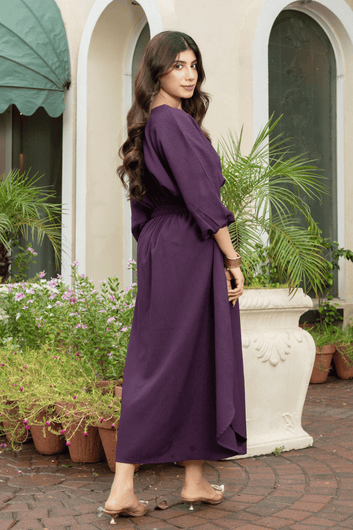 Purple Grace – Crunch Linen Dress