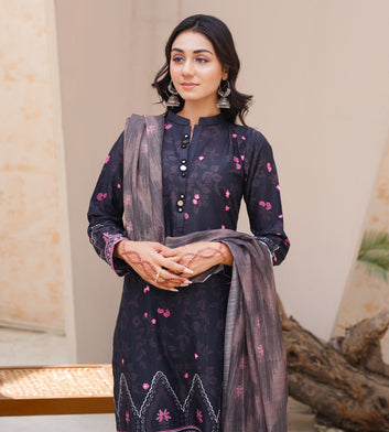 Mid Night Bloom | 3 Piece Cambric | Unstitched