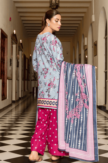 Slate Bloom – Premium Printed Lawn 3 Piece Suit