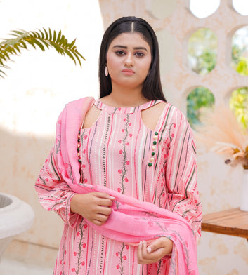 Spring Stripes | 3 Piece Cambric | Unstitched