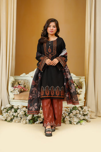 Carved | Lawn Embroidered | 3 Piece Unstitched