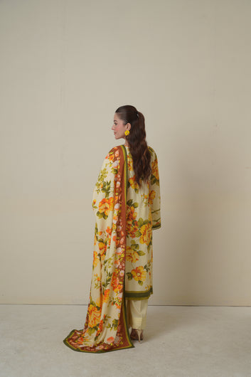 Linen Dress 9 |  3 Piece Unstitched