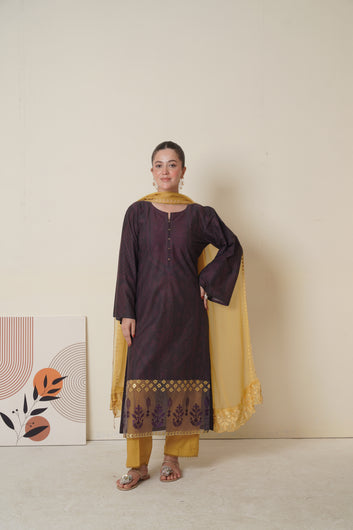 Grace | Cotton 3 Piece Unstitched | Bottom Patch
