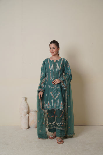 Mulberry | Cotton 3 Piece Unstitched | Bottom Patch