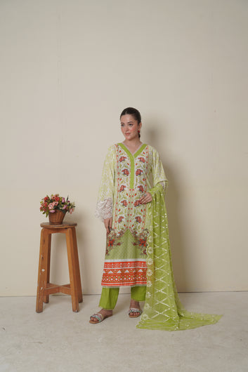 Breeze Cotton  |  3 Piece Unstitched | Bottom Patch